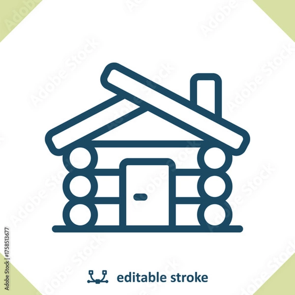 Obraz Cabin Icon. Log Cabin, Building