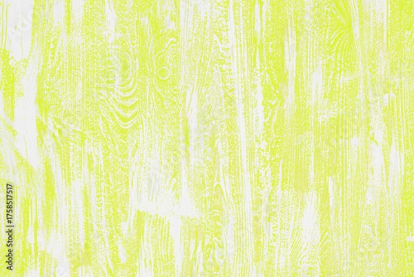 Fototapeta Light green painted wooden background with vertical white and yellow stripes