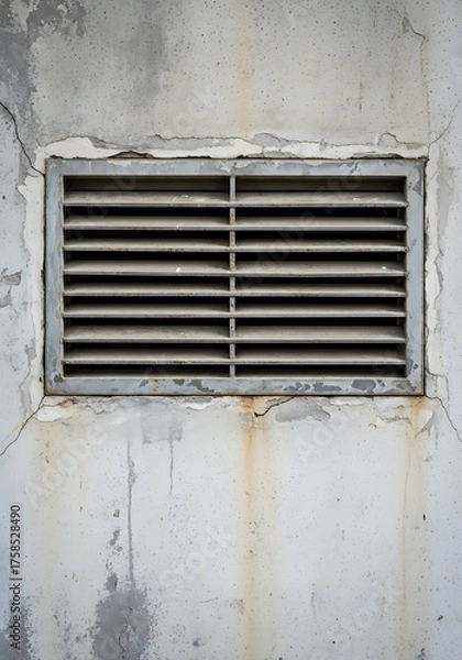 Obraz Worn ventilation grille in weathered concrete wall, texture and detail