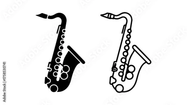 Fototapeta Saxophone icons with transparent background