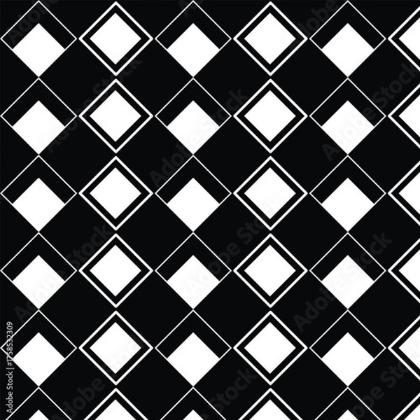 Fototapeta Seamless texture for fashion, textile design, on wall paper, wrapping paper, fabrics and home decor. Simple repeat pattern.White background with black pattern.