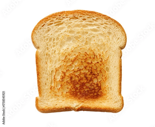 Fototapeta Toasted bread slice isolated on transparent background