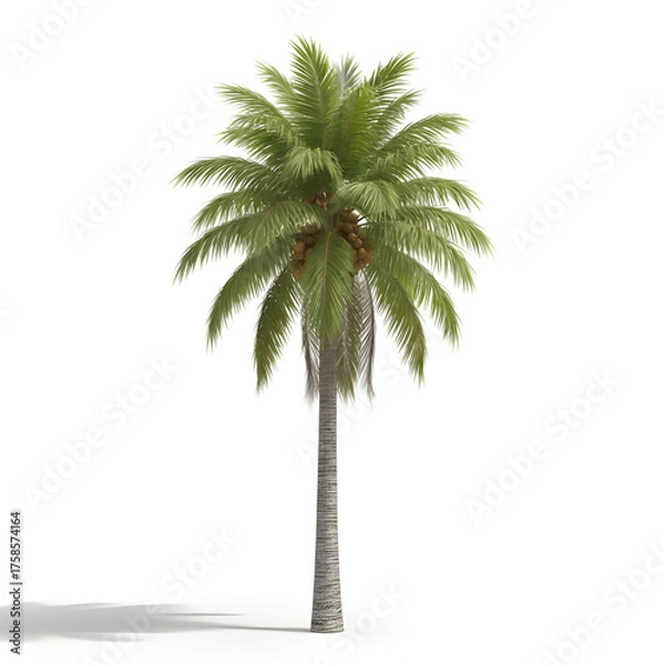Fototapeta A tall, lush coconut tree.