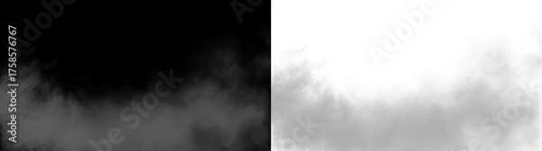 Obraz Smoke PNG overlay on a transparent background, perfect for adding a realistic smoke effect to your designs and photos.