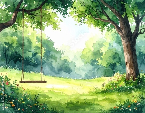 Obraz sun rays in the forest