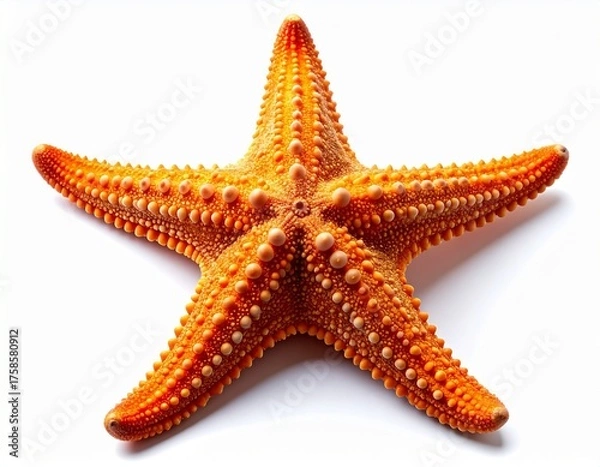 Obraz red starfish on white background