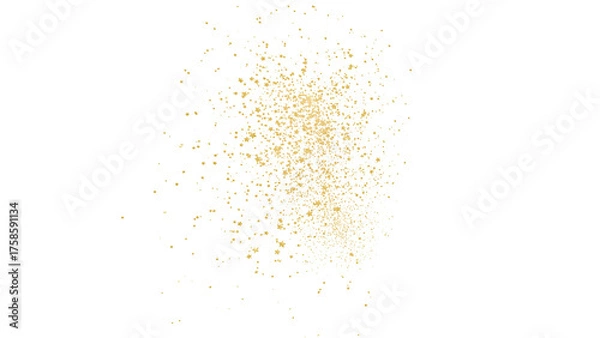 Fototapeta 無数の金の星が乱舞するイラスト：背景透過