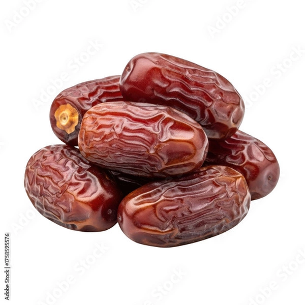 Fototapeta Pile of Ripe Medjool Dates with Wrinkled Skin fruit food 1