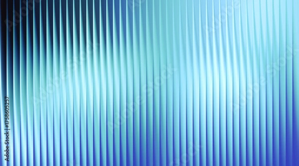 Fototapeta Abstract blue teal gradient vertical ribbed pattern soft lighting background