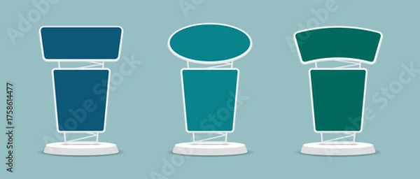 Fototapeta blank pylon signage graphic vector set