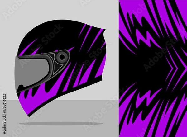 Obraz helmet wrap design with purple color theme