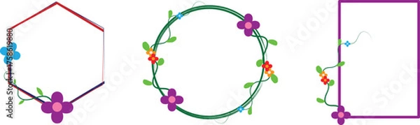 Obraz abstract colorful circle frame background with splashes 