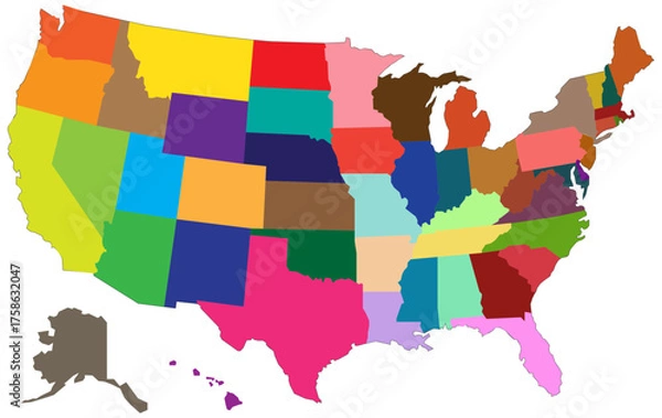 Fototapeta USA map. vector file	