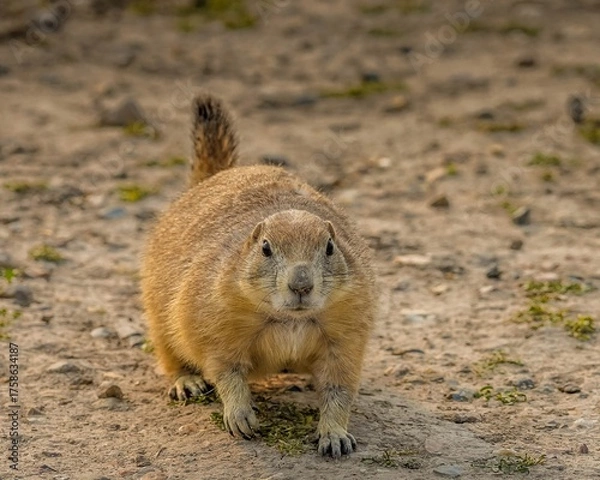 Fototapeta Close-Up Portrait of a Prairie Dog Facing the Camera in South Dakota