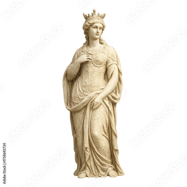 Obraz PNG Elegant classical statue queen
