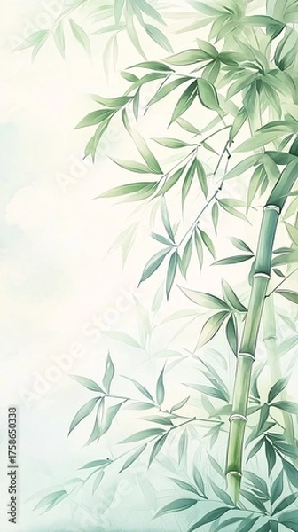 Fototapeta Bamboo background illustration material