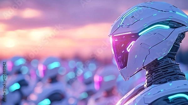 Fototapeta Future robot swarm image