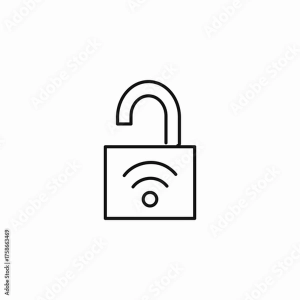 Obraz open wireless lock icon sign vector