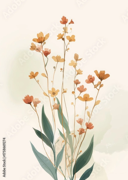 Fototapeta vector illustration of a flower