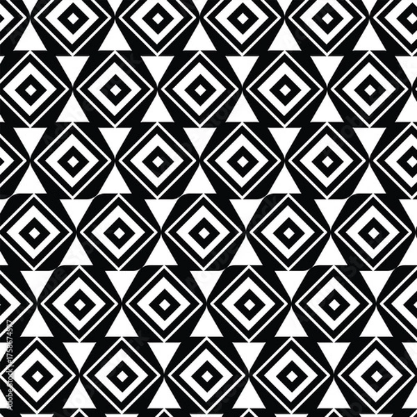 Fototapeta Abstract background with repeat pattern . Black and white color. Unique geometric vector swatch. Perfect for site backdrop, wrapping paper, wallpaper, textile and surface design. 