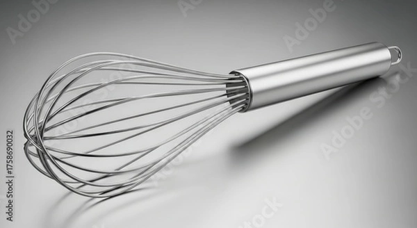 Obraz Stainless Steel Kitchen Whisk for Baking and Cooking