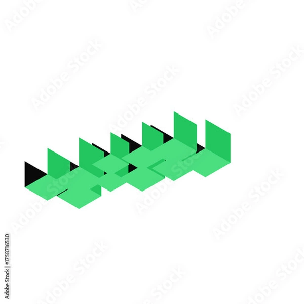Fototapeta Train Isometric Icons