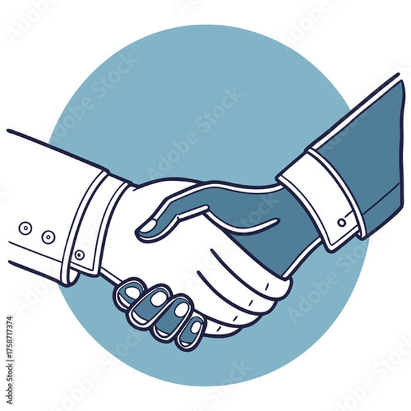 Fototapeta Handshake Logo Vector – Partnership, Unity, and Business Agreement Symbol