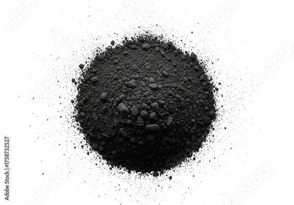 Fototapeta Dark powder pile scattered dust isolated on a transparent background