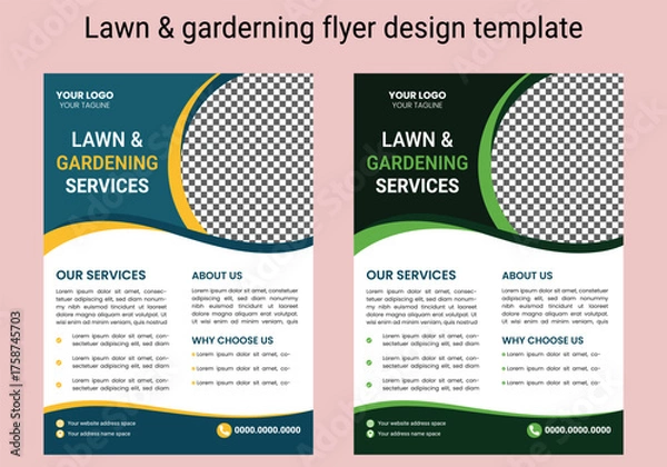 Obraz This editable social media flyer template enhances your garden services' online presence. It is perfect for promoting landscaping, lawn care, and outdoor design services across various platforms.
