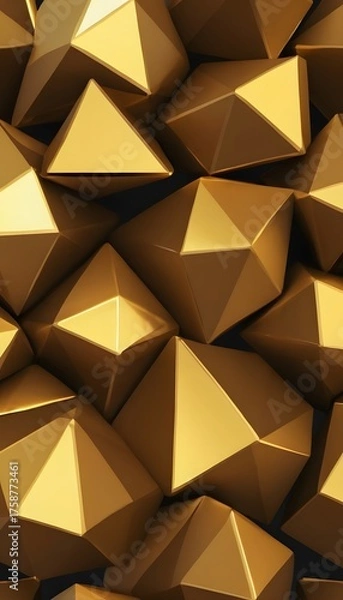 Obraz Luxury Golden Geometric Pyramid Pattern Background