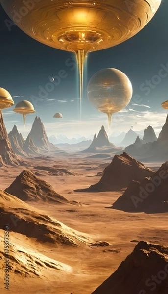 Obraz Futuristic Alien Landscape – Sci-Fi Planet Scene