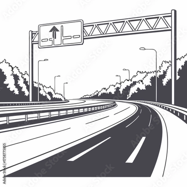 Obraz Clean highway illustration vector on white background