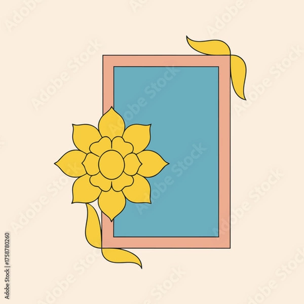 Fototapeta yellow flower frame vector type, Eps file. 