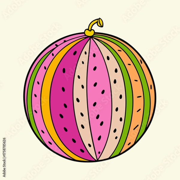 Fototapeta vector illustration of a ripe watermelon, Eps file. 