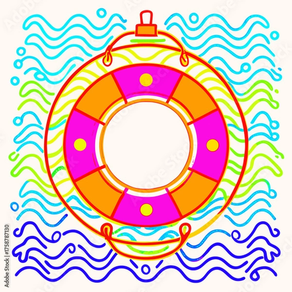 Fototapeta round frame with colorful circles, Eps file. 