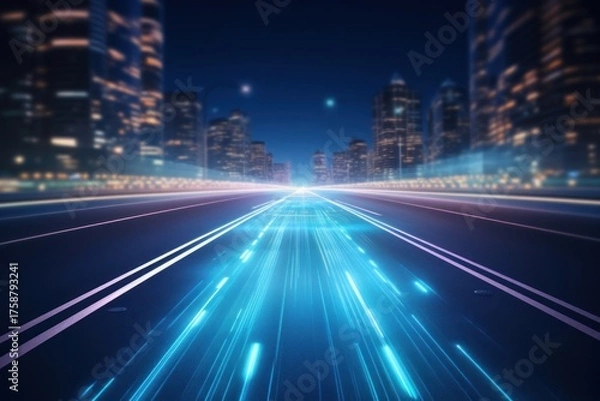 Fototapeta Technology on road background architecture backgrounds futuristic.