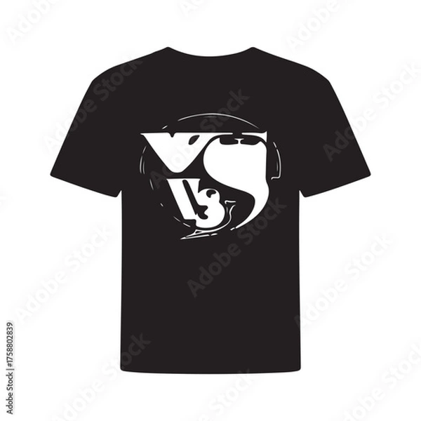 Obraz VS Logo Silhouette Design – Minimalist Letter Mark Symbol for Branding and Sports Emblem