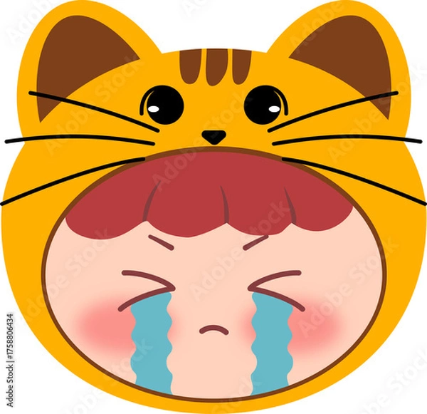 Obraz Cute Orange Cat Head Crying