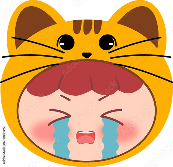 Obraz Cute Orange Cat Head Crying