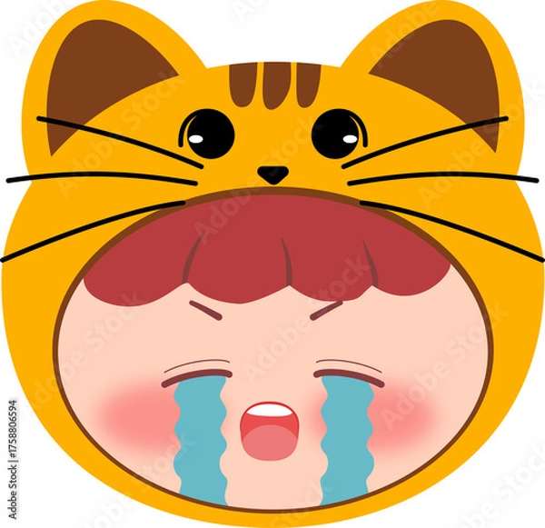 Obraz Cute Orange Cat Head Crying