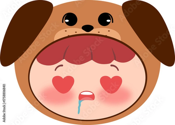 Obraz Cute Dog Head Drooling Face