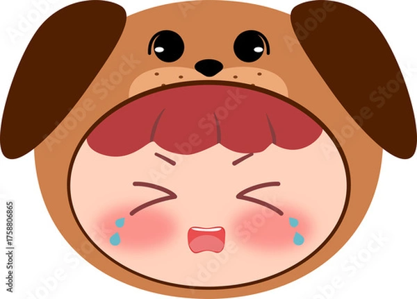 Obraz Cute Dog Head Crying