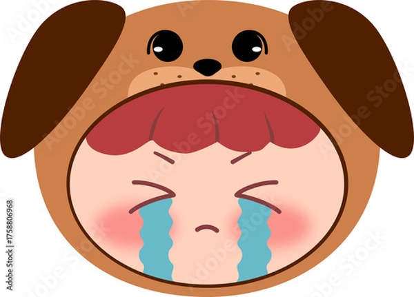 Obraz Cute Dog Head Crying