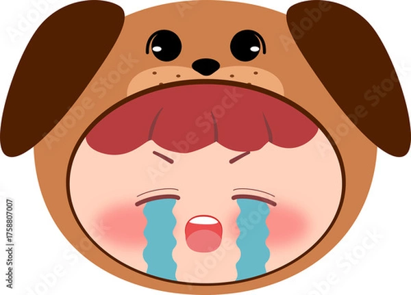 Obraz Cute Dog Head Crying