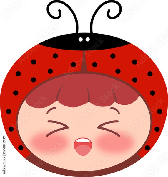 Obraz Cute Lady Bug Head Laughing