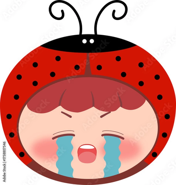 Obraz Cute Lady Bug Head Crying