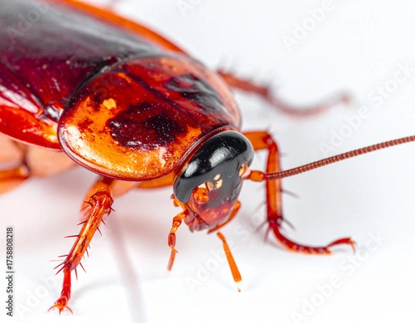 Fototapeta Cockroach PNG – Three-Quarter Body Close-Up at 45° Angle on Transparent Background for Scientific and Graphic Use