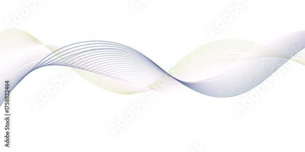 Obraz Dynamic Gradient Waveform Element. Stylized Audio Frequency Lines. Abstract Motion Background Illustration.
