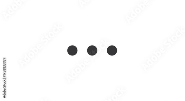 Fototapeta Minimalistic three dots icon on white background for web design and application