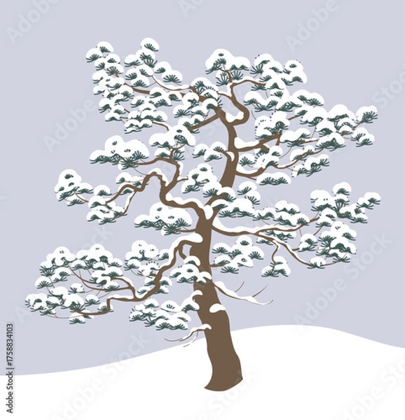 Obraz Nature Scene with Snow Covered Pine Tree